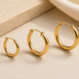 Gold Minimal Hoops
